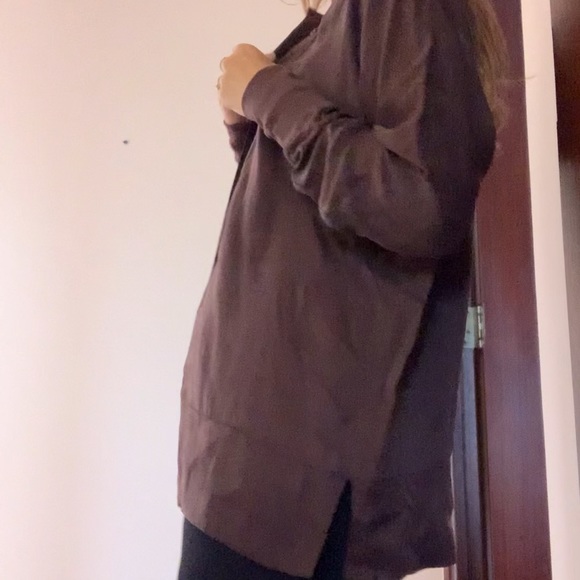 Brochu Walker Silk Half-Button Down Brown Small - Picture 7 of 11